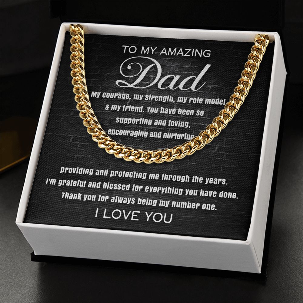 To My Amazing Dad - Grateful for Everything | Cuban Link Chain