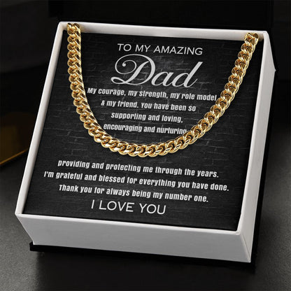 To My Amazing Dad - Grateful for Everything | Cuban Link Chain