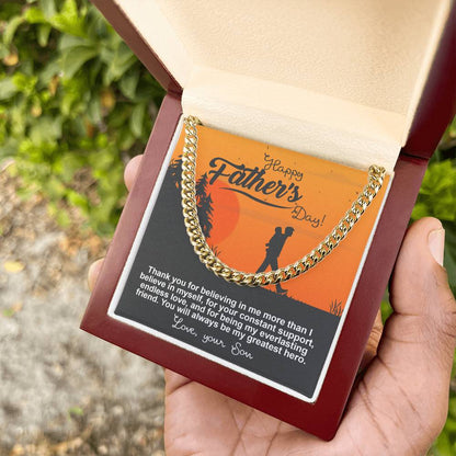 Happy Father's Dad to my My Greatest Hero Cuban Link Chain