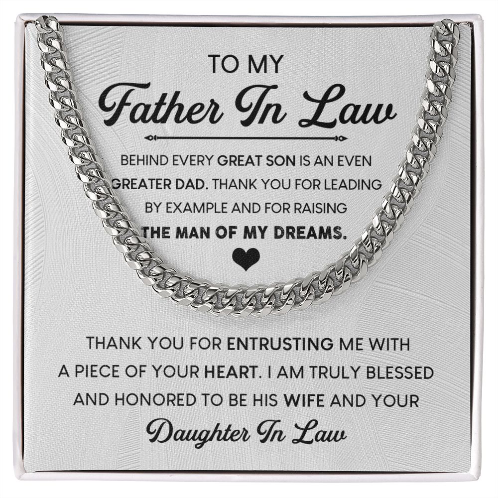 Father In Law - Thank you | Cuban Link Chain