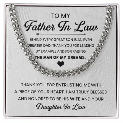 Father In Law - Thank you | Cuban Link Chain