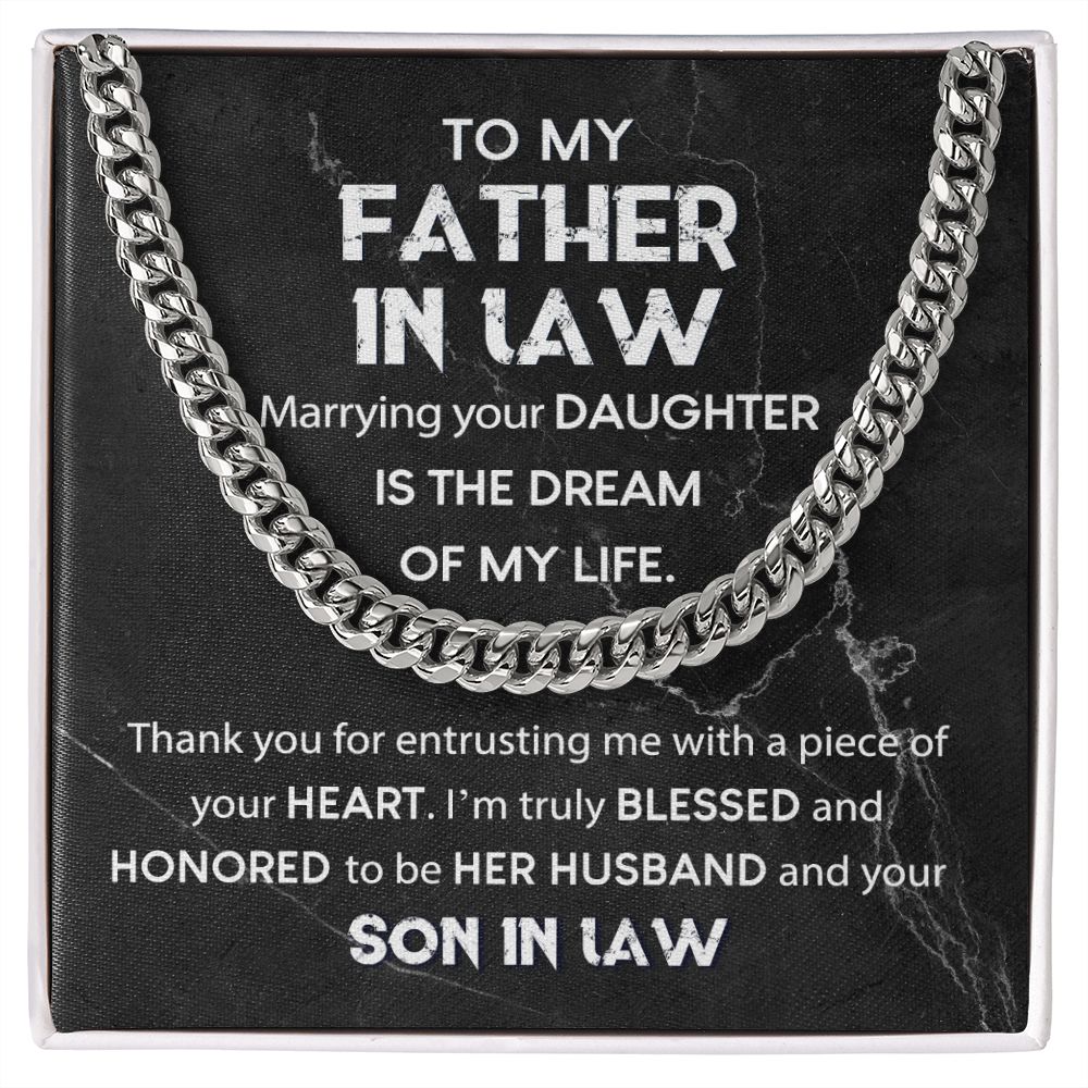 To My Father In Law - Truly Blessed | Cuban Link Chain