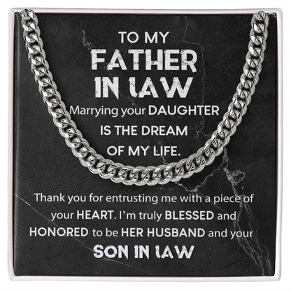 To My Father In Law - Truly Blessed | Cuban Link Chain
