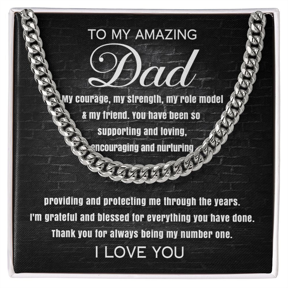 To My Amazing Dad - Grateful for Everything | Cuban Link Chain