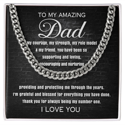 To My Amazing Dad - Grateful for Everything | Cuban Link Chain