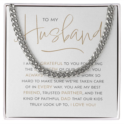 To My Husband, So Grateful | Cuban Link Chain