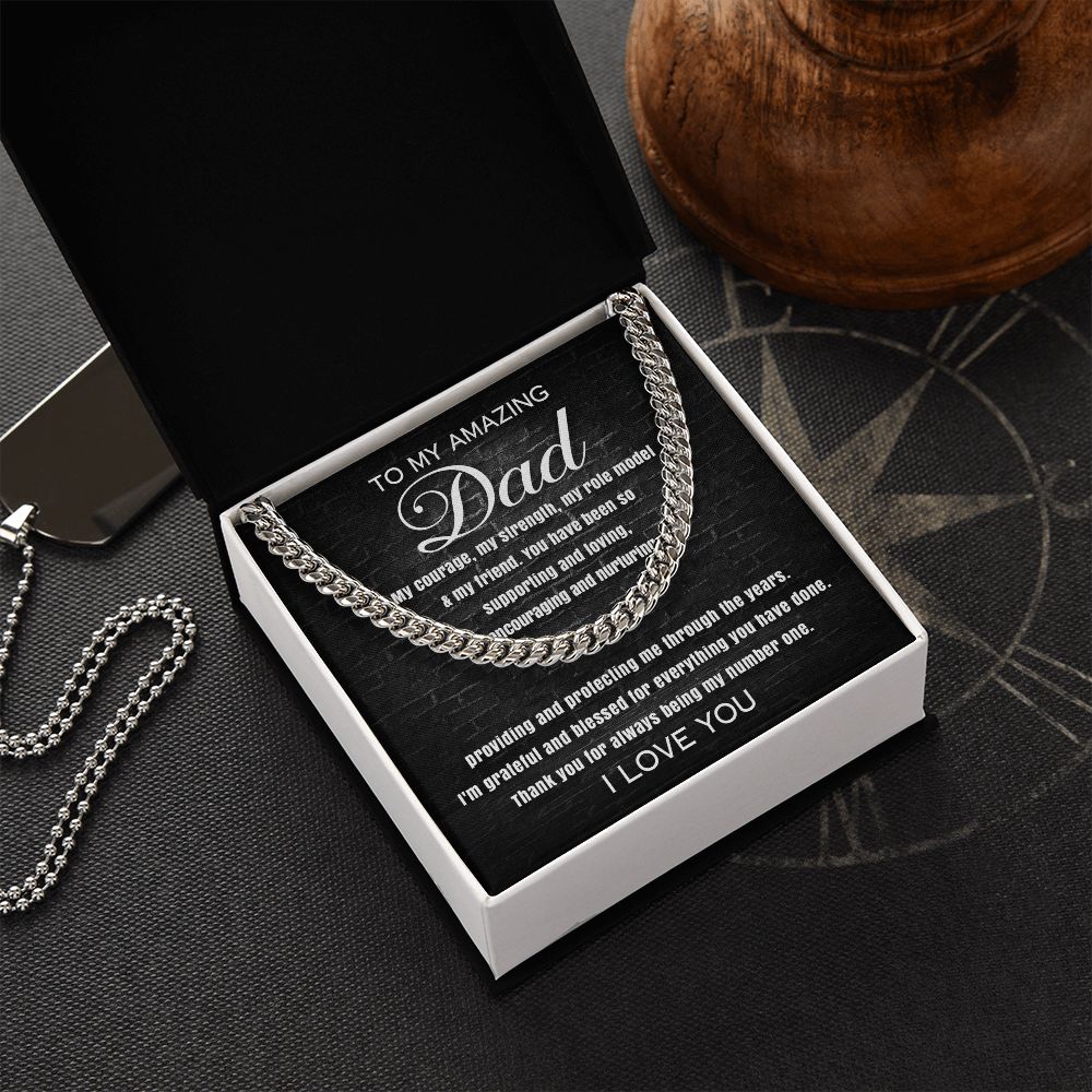 To My Amazing Dad - Grateful for Everything | Cuban Link Chain