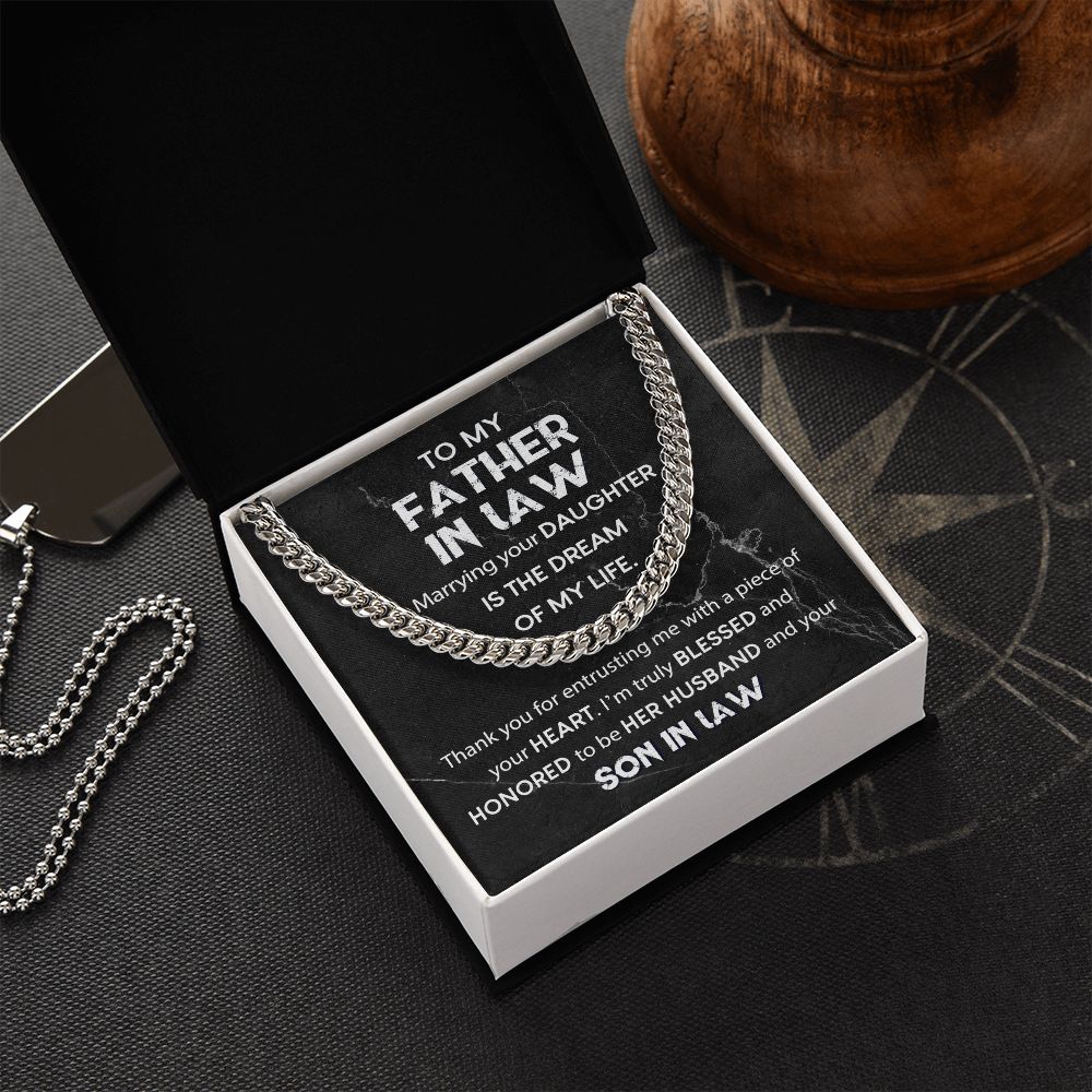 To My Father In Law - Truly Blessed | Cuban Link Chain