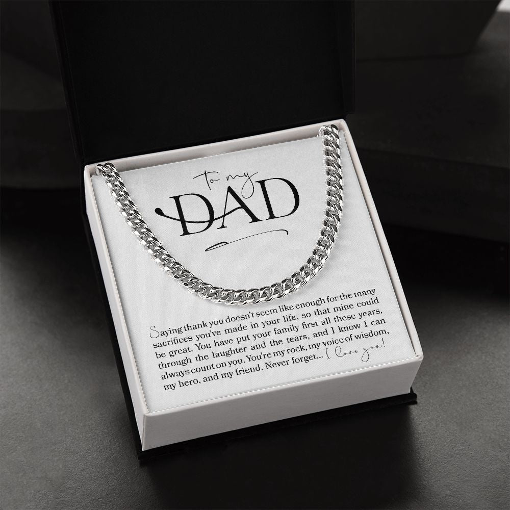 To My Dad, Thank You | Cuban Link Chain