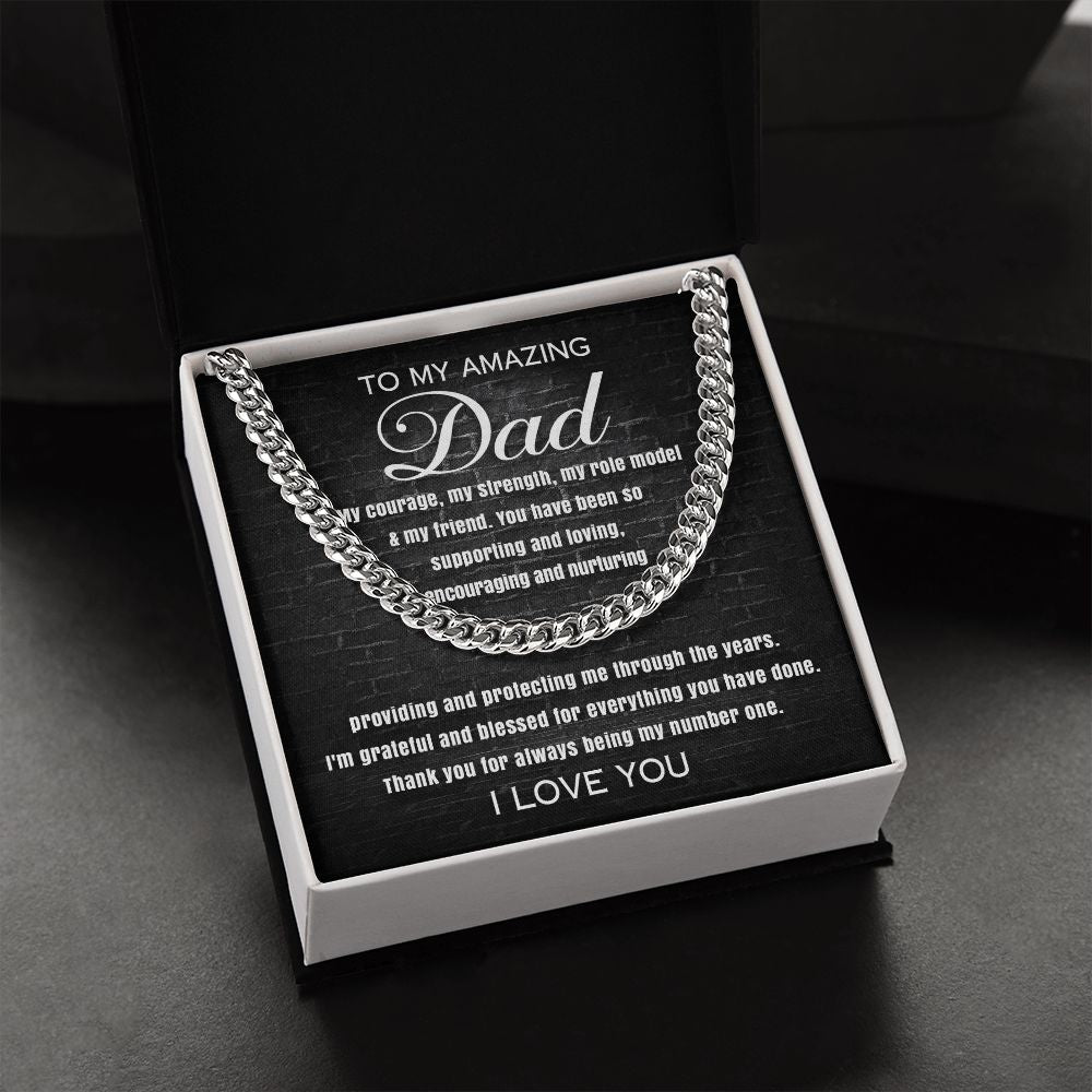To My Amazing Dad - Grateful for Everything | Cuban Link Chain