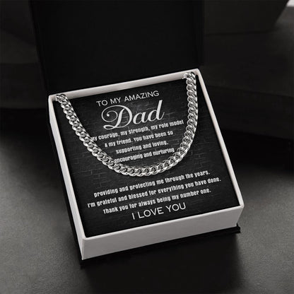 To My Amazing Dad - Grateful for Everything | Cuban Link Chain