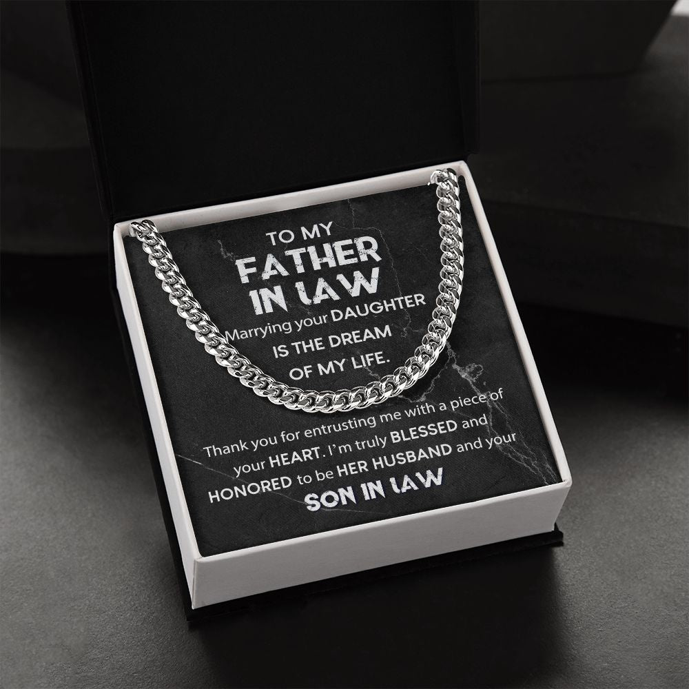 To My Father In Law - Truly Blessed | Cuban Link Chain