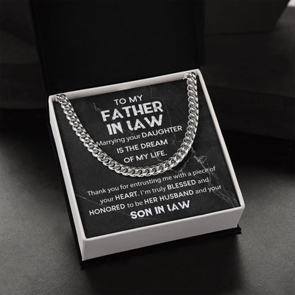 To My Father In Law - Truly Blessed | Cuban Link Chain