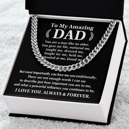 To My Amazing Dad | Cuban Link Chain
