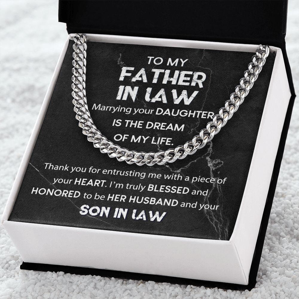 To My Father In Law - Truly Blessed | Cuban Link Chain