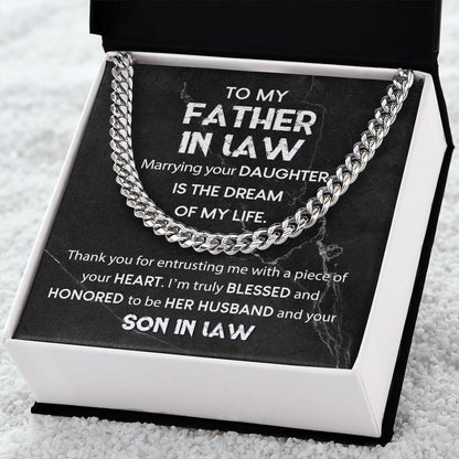 To My Father In Law - Truly Blessed | Cuban Link Chain
