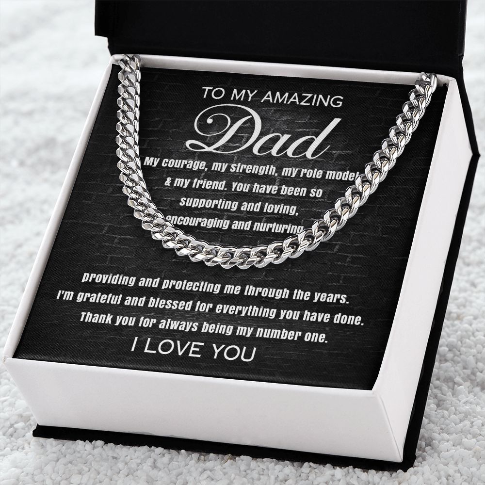 To My Amazing Dad - Grateful for Everything | Cuban Link Chain