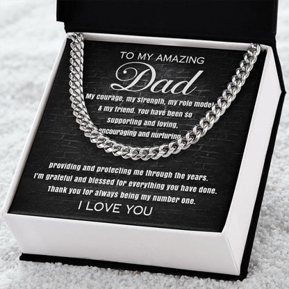 To My Amazing Dad - Grateful for Everything | Cuban Link Chain