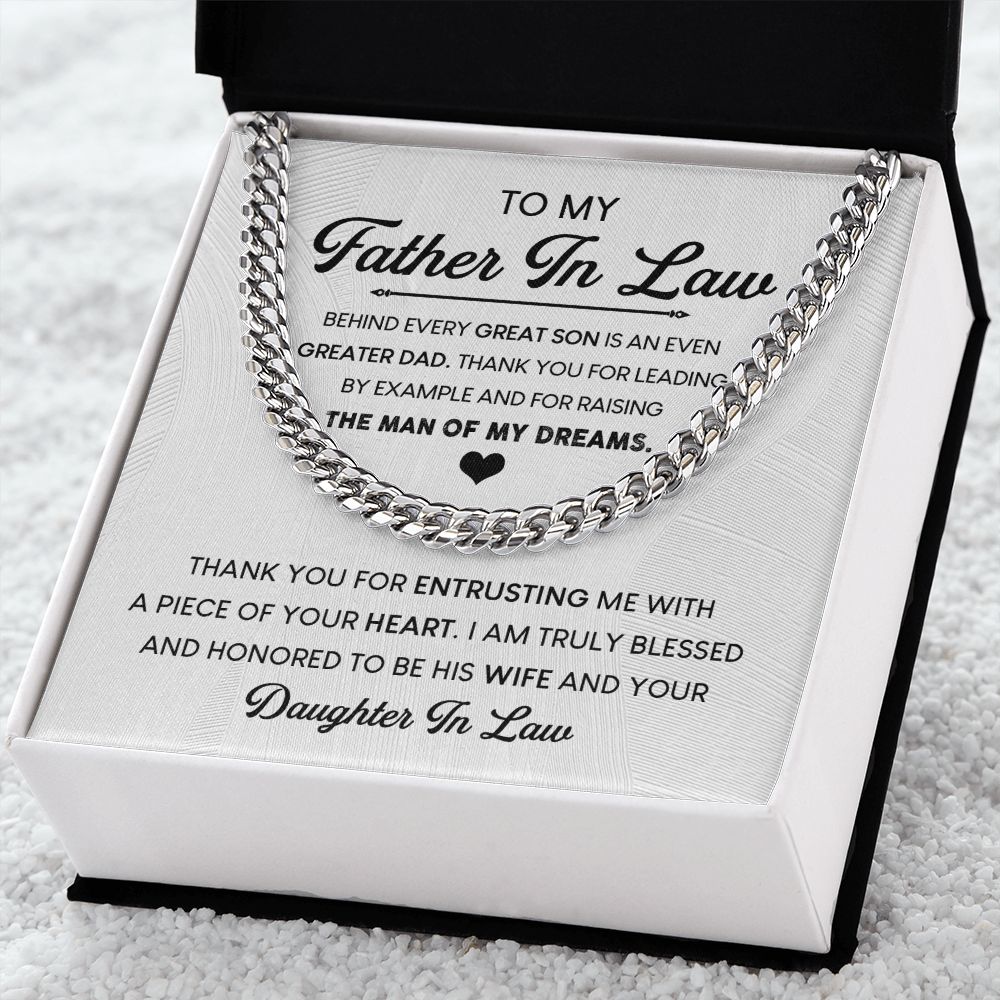 Father In Law - Thank you | Cuban Link Chain