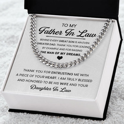 Father In Law - Thank you | Cuban Link Chain