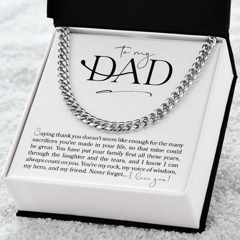To My Dad, Thank You | Cuban Link Chain
