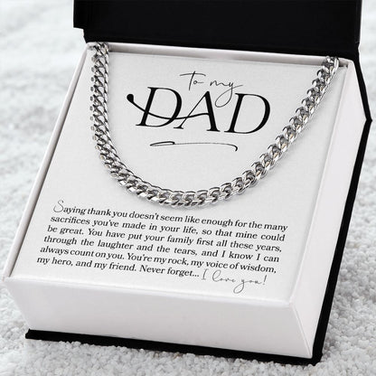 To My Dad, Thank You | Cuban Link Chain