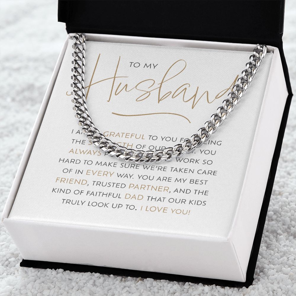 To My Husband, So Grateful | Cuban Link Chain