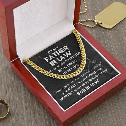 To My Father In Law - Truly Blessed | Cuban Link Chain