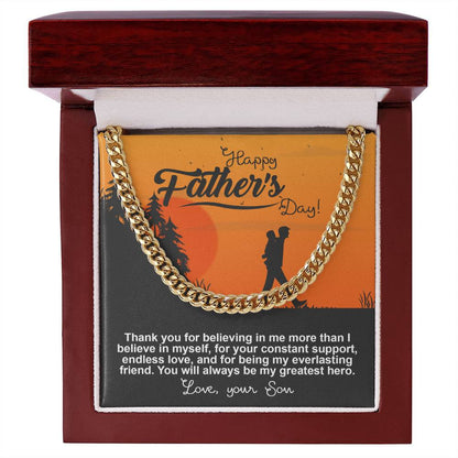Happy Father's Dad to my My Greatest Hero Cuban Link Chain