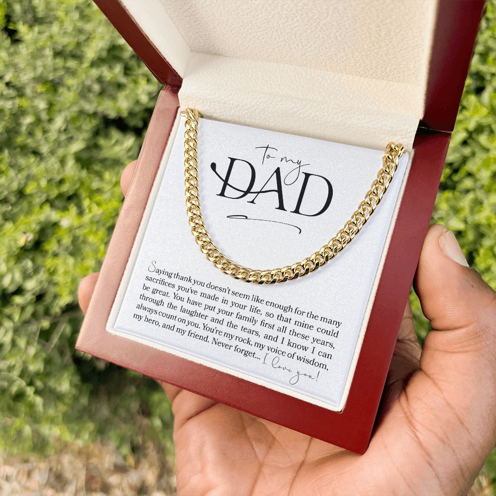 To My Dad, Thank You | Cuban Link Chain