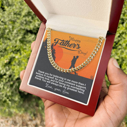 Happy Father's Dad to my My Greatest Hero Cuban Link Chain