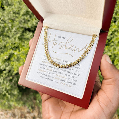 To My Husband, So Grateful | Cuban Link Chain