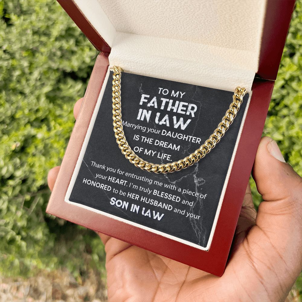 To My Father In Law - Truly Blessed | Cuban Link Chain