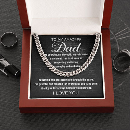 To My Amazing Dad - Grateful for Everything | Cuban Link Chain