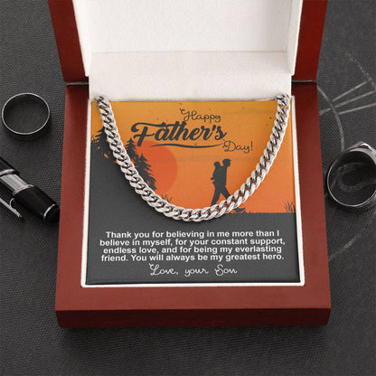 Happy Father's Dad to my My Greatest Hero Cuban Link Chain