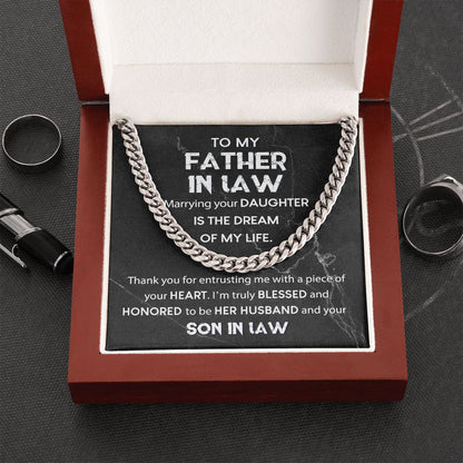 To My Father In Law - Truly Blessed | Cuban Link Chain