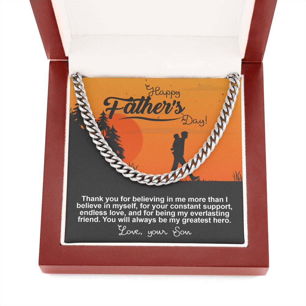 Happy Father's Dad to my My Greatest Hero Cuban Link Chain