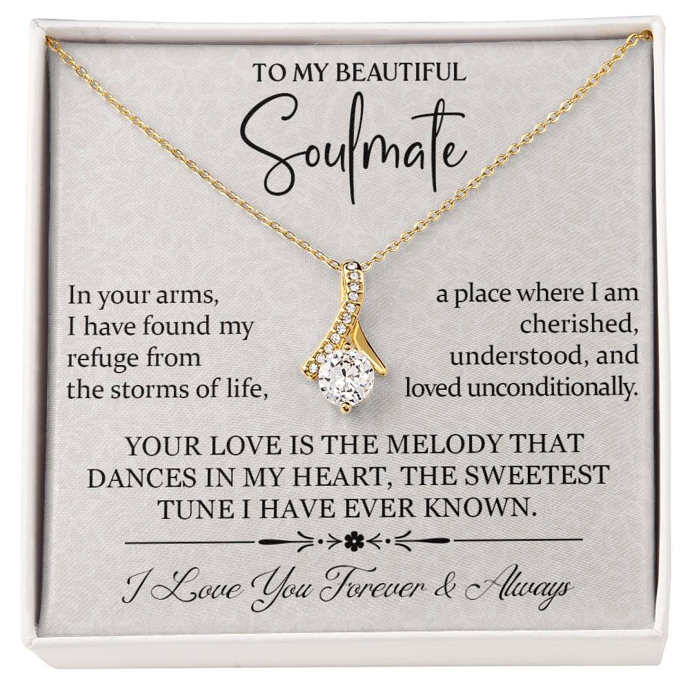 To My Beatiful Soulmate Love you Necklace Alluring Beauty Necklace