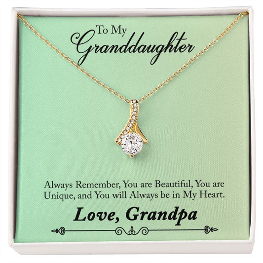 To My Grand Daughter Always Remember you are Beautiful Necklace