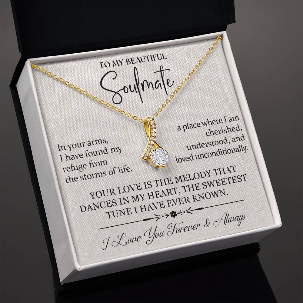 To My Beatiful Soulmate Love you Necklace Alluring Beauty Necklace