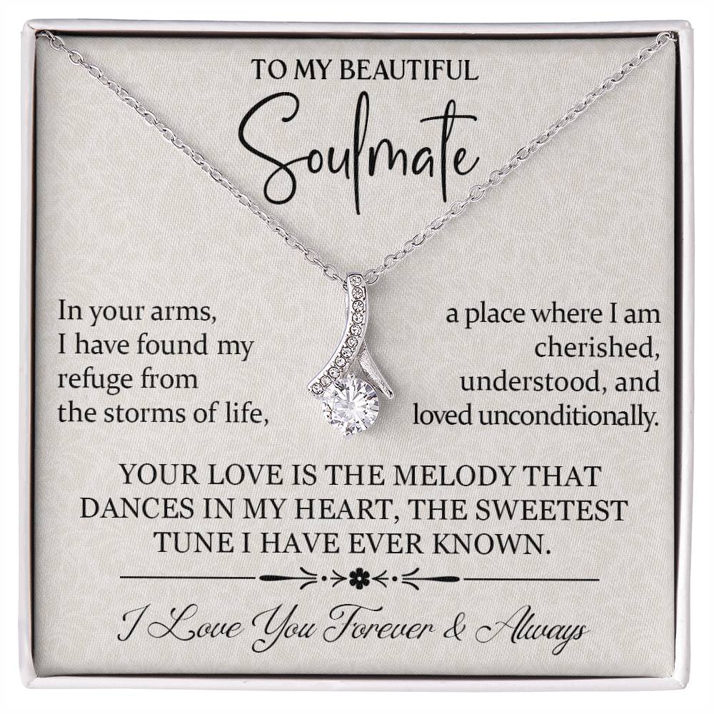 To My Beatiful Soulmate Love you Necklace Alluring Beauty Necklace