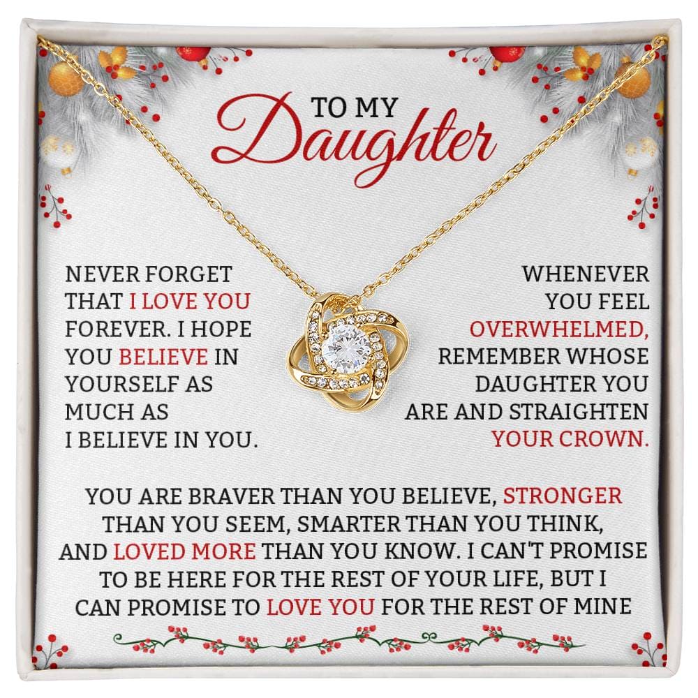 To My Daughter Love you more christmas Necklace