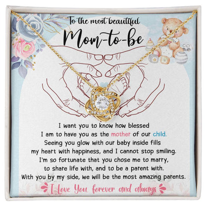 To The most beatiful Mom to be Necklace