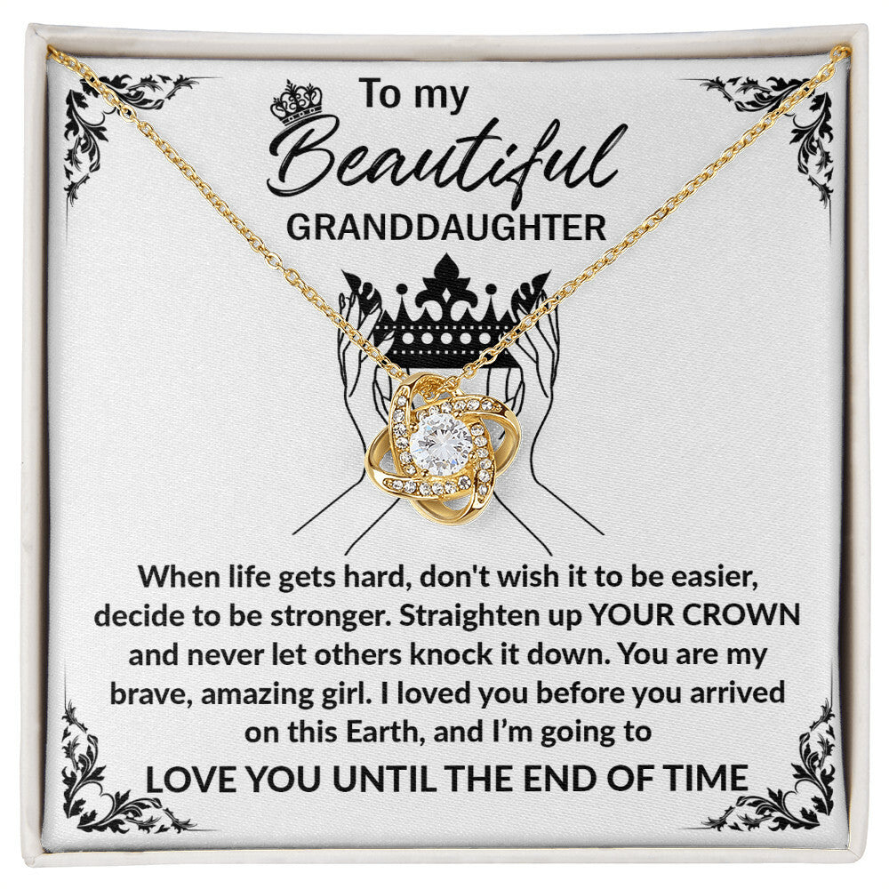 Granddaughter-Your Crown Love Knot Necklace