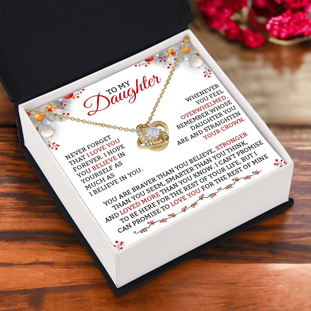 To My Daughter Love you more christmas Necklace