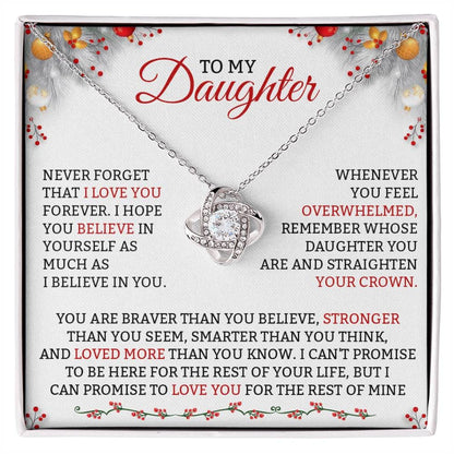 To My Daughter Love you more christmas Necklace