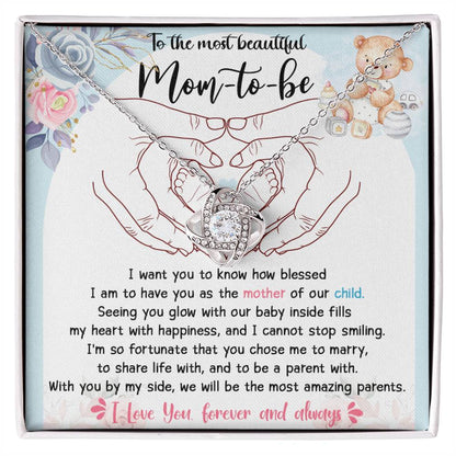To The most beatiful Mom to be Necklace