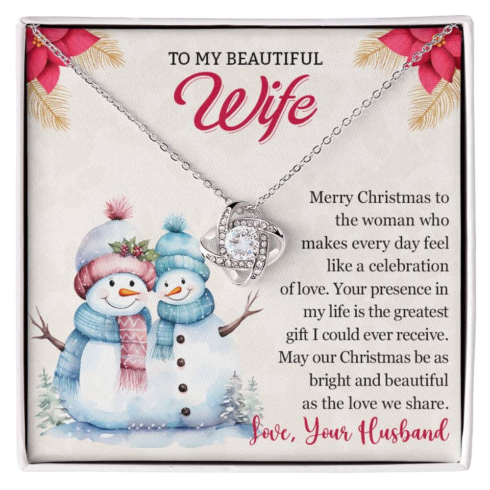 To My Beautiful Wife Christmas Necklace