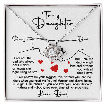 Daughter-Your Biggest Fan Love Knot Necklace