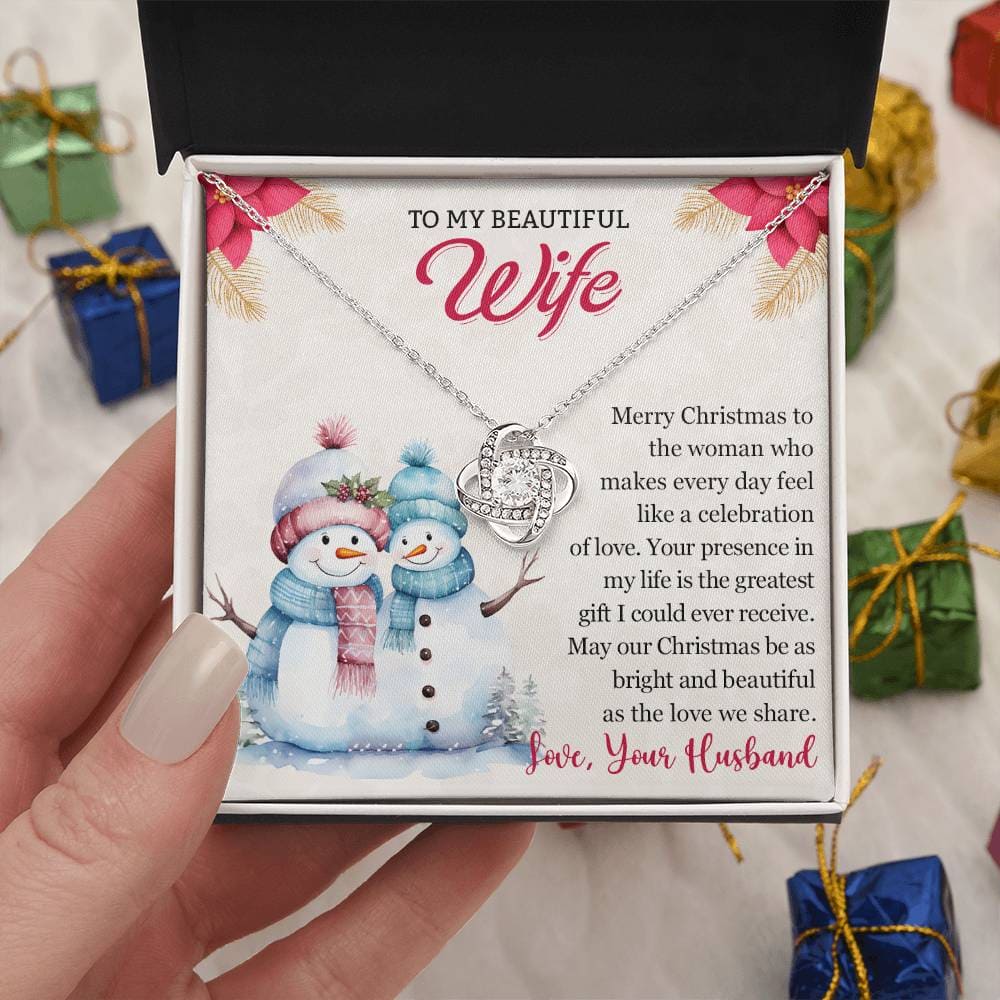 To My Beautiful Wife Christmas Necklace